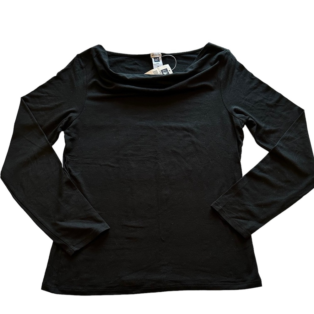 Gap Stretch Women’s NWT Black Draped Neck Top SZ M